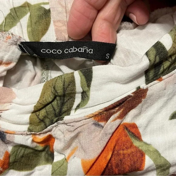 Coco Cabana Cabaña Floral Wide Leg Palazzo Cropped Pants Pull On Vacation Resort - Picture 8 of 10